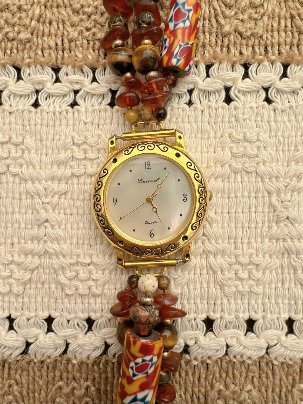Vintage 80’s/90’s Lucoral Gemstone Watch